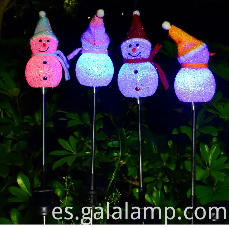 Iluminando lámparas de piso solar festivo de muñeco de nieve para decoración al aire libre